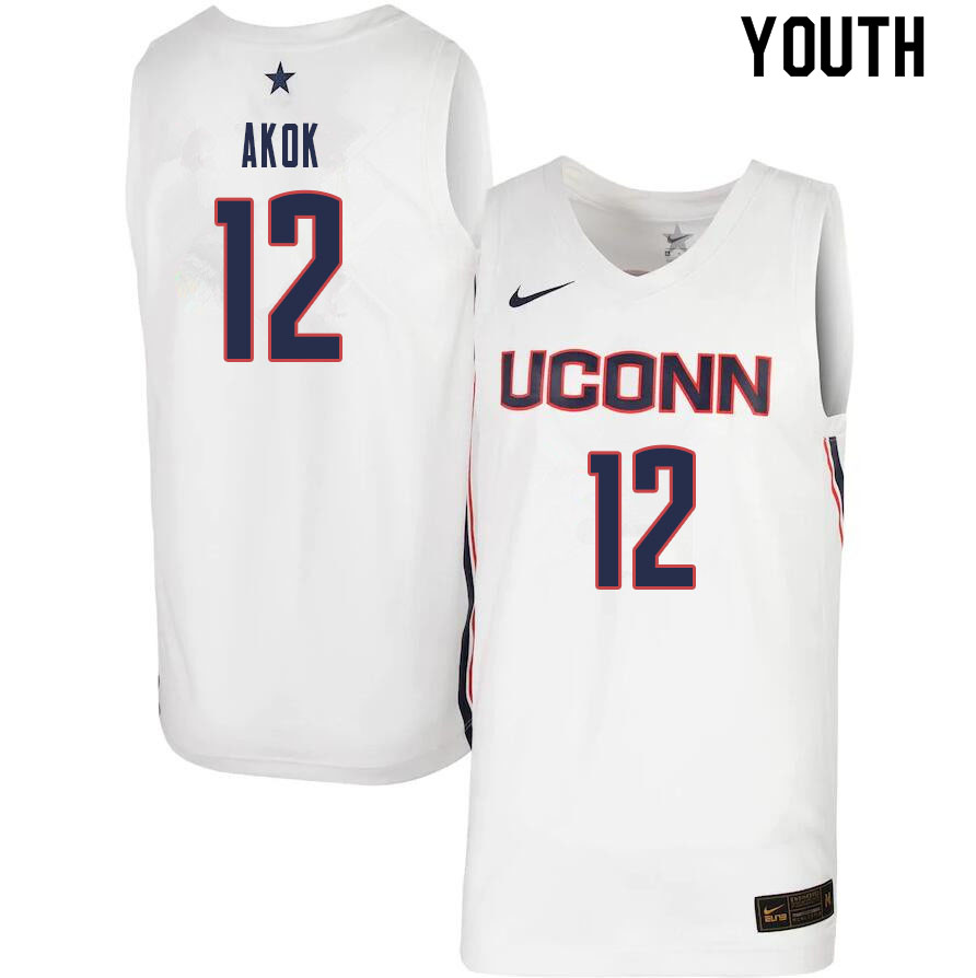 Youth #12 Tyler Polley Uconn Huskies College Basketball Jerseys Sale-White